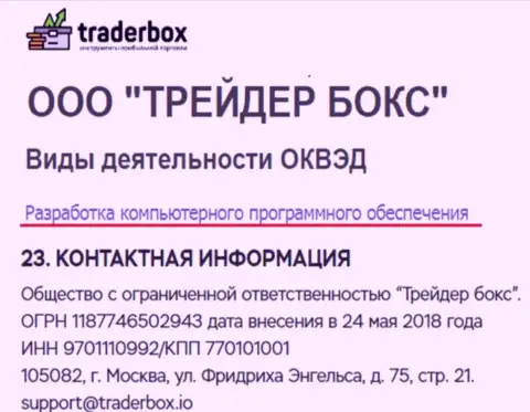 TraderBox Io разводят клиентов, называя себя создателями ПО