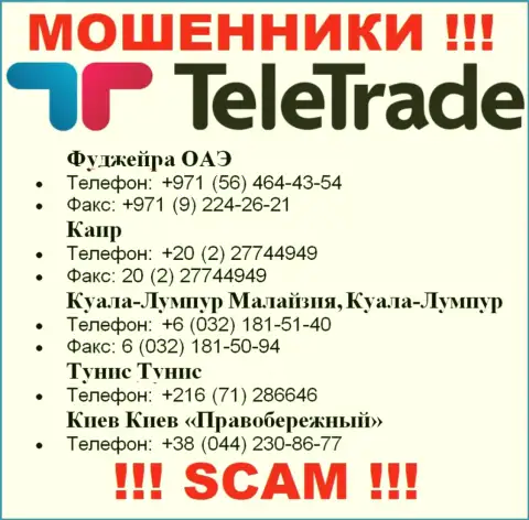 Мошенники из организации TeleTrade, в поиске клиентов, звонят с разных номеров телефонов