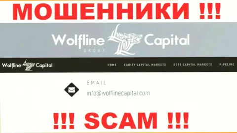 МОШЕННИКИ Wolfline Capital представили у себя на информационном ресурсе электронную почту компании - писать слишком опасно