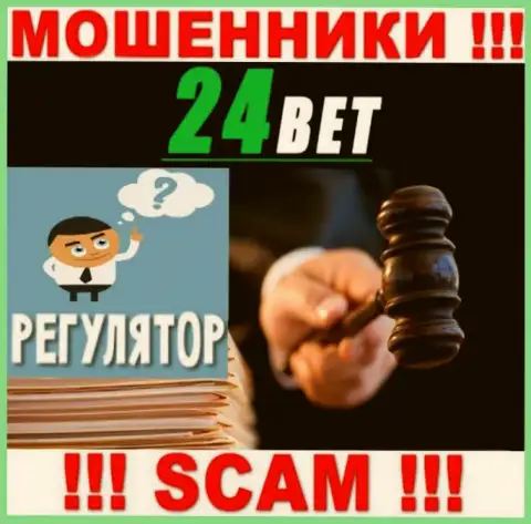 На информационном портале мошенников 24Bet Pro нет ни единого слова о регуляторе этой организации !!!