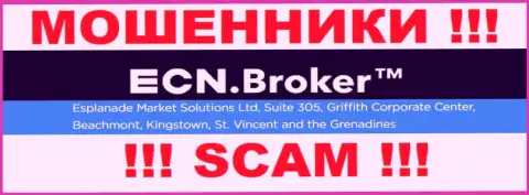 Преступно действующая организация ECNBroker находится в оффшорной зоне по адресу Suite 305, Griffith Corporate Center, Beachmont, Kingstown, St. Vincent and the Grenadine, будьте крайне осторожны