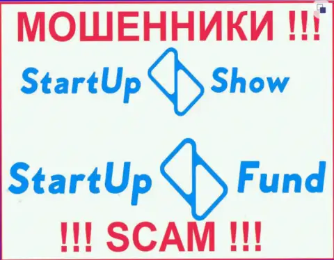 Сходство логотипов преступно действующих контор StarTupShow и Стар Тап Фонд очевидно
