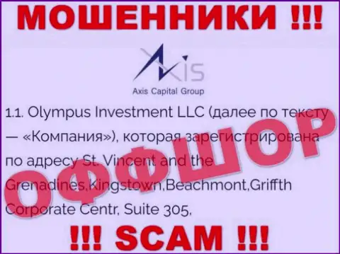 Адрес регистрации мошенников Axis Capital Group в оффшорной зоне - Садовническая улица, 14, город Москва, 115035, представленная информация указана на их официальном сайте