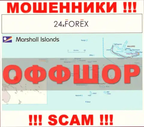 Marshall Islands - место регистрации организации 24XForex, которое находится в оффшорной зоне