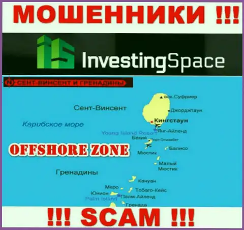 Investing Space пустили свои корни на территории - St. Vincent and the Grenadines, остерегайтесь совместного сотрудничества с ними