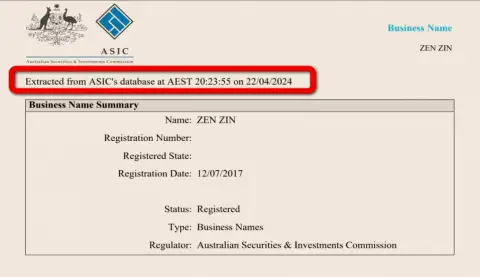 Документ, доказывающий наличие регистрации у биржевой площадки Зиннейра Эксчендж