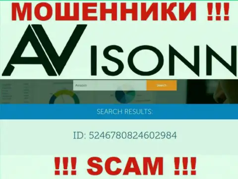 Будьте осторожны, наличие номера регистрации у конторы Avisonn Com (5246780824602984) может оказаться ловушкой