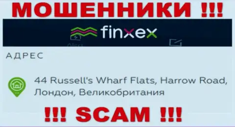 Finxex Com - это ЖУЛИКИ !!! Сидят в офшорной зоне по адресу: 44 Расселс Вхарф Флатс, Харроу-роуд, Лондон, Великобритания