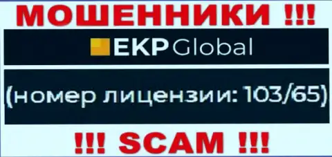 На веб-сайте EKP-Global имеется лицензия, но это не меняет их мошенническую сущность