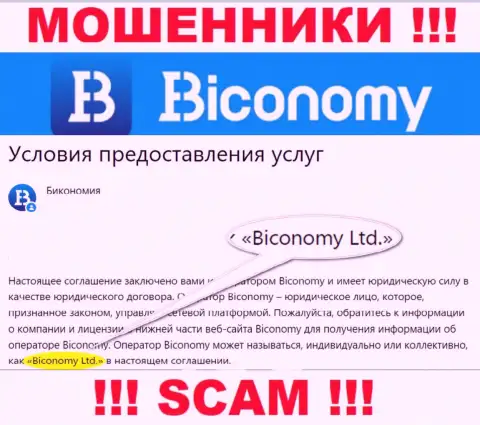 Юридическое лицо, которое управляет мошенниками Biconomy Com - это Бикономи Лтд