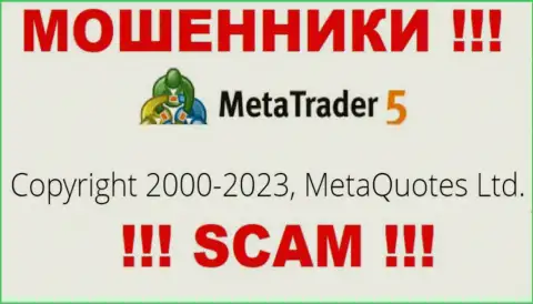 Юр. лицом МетаТрейдер 5 является - MetaQuotes Ltd